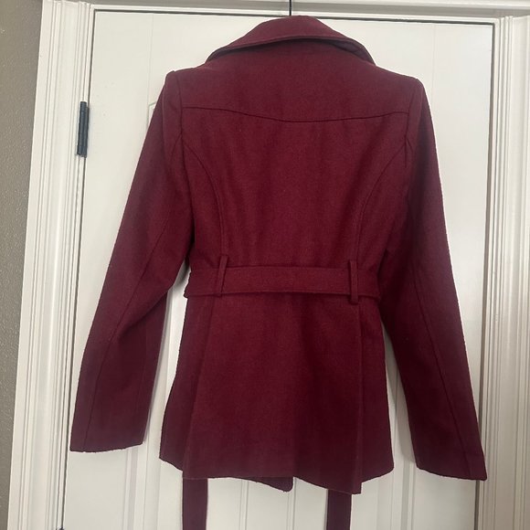 Rampage Double-Breasted Belted Peacoat - Sz M - Picture 7 of 10